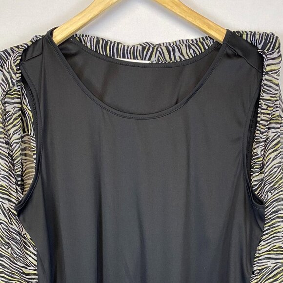 Christopher & Banks Zebra print blouse Womens Extra Large XL black yellow white - Picture 5 of 11